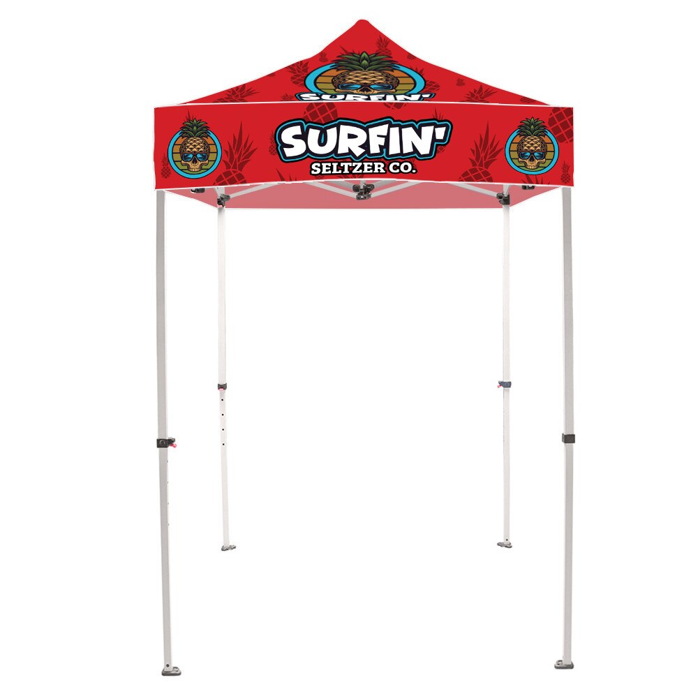 ONE CHOICE® 5 ft. Steel Canopy Tent — Graphic Package / White Trim